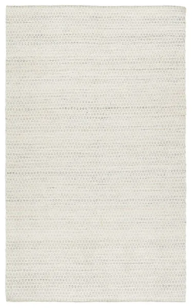 Eliza indoor/outdoor area rug with cream and taupe geometric trellis pattern, handwoven texture