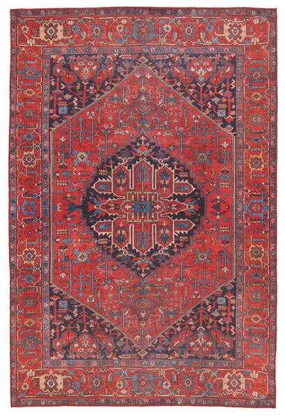 Product Image 3 for Eterna Medallion Red/ Blue Rug from Jaipur 