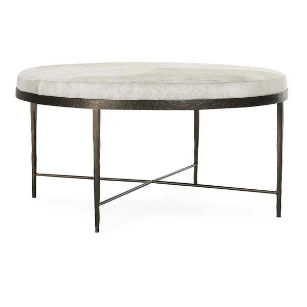 Product Image 1 for Bose Leather Hide Round Cocktail Coffee Table from Classic Home Furnishings
