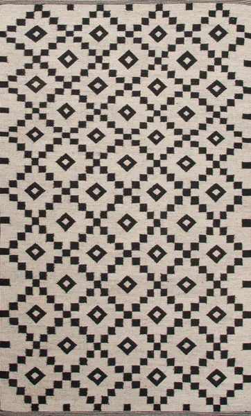 Product Image 1 for Flat Weave Durable Wool Ivory/Black Area Rug from Jaipur