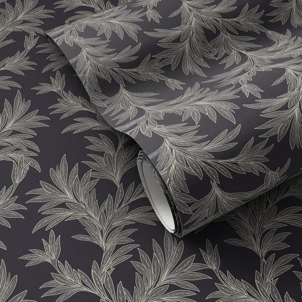 Product Image 1 for Lush Leaves Black I Wallpaper by Getty Images from Four Hands