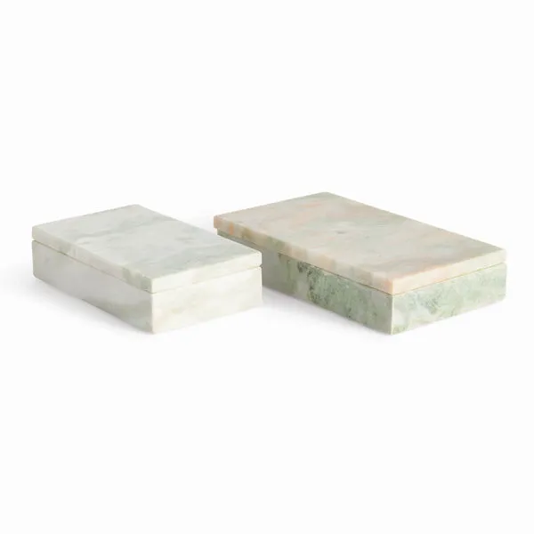 Product Image 1 for Johanna Marble Lidded Boxes, Set Of 2 from Napa Home And Garden