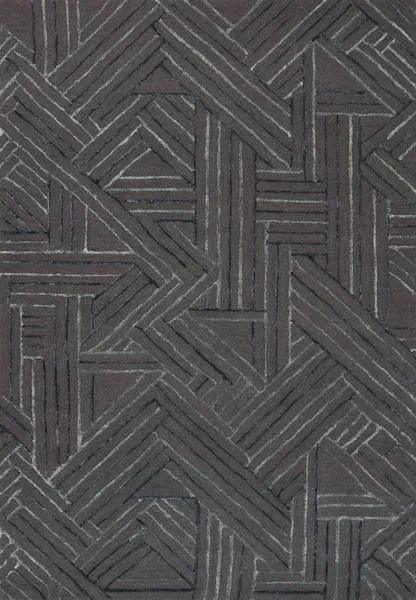 Top view highlighting full geometric pattern with intersecting lines in dark graphite and blue shades