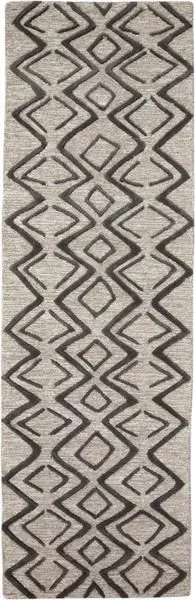 Product Image 1 for Enzo Taupe / Black Diamond Patterned Area Rug - 2'6" x 8' from Feizy Rugs
