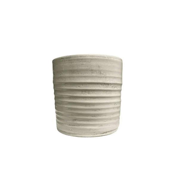 Product Image 1 for Casserole White Terracotta Planter Dia 10.6" from BIDKHome