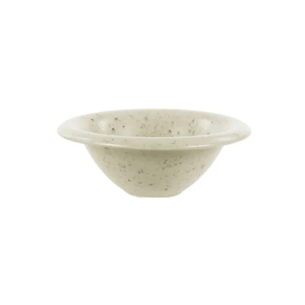 Bosque Stoneware Cereal Bowl in speckled light beige with a wide rounded rim and smooth finish