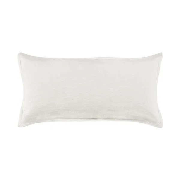 Ivory rectangular sham made from soft cotton linen blend with crisp mitered corners