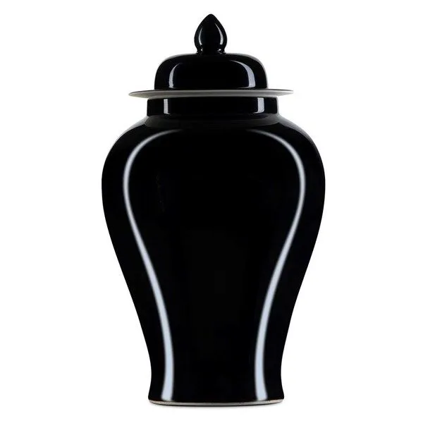 Product Image 1 for Imperial Black Medium Temple Jar from Currey & Company