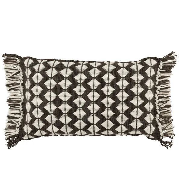 Product Image 2 for Perdita Geometric Lumbar Black and White Outdoor Pillow from Jaipur 