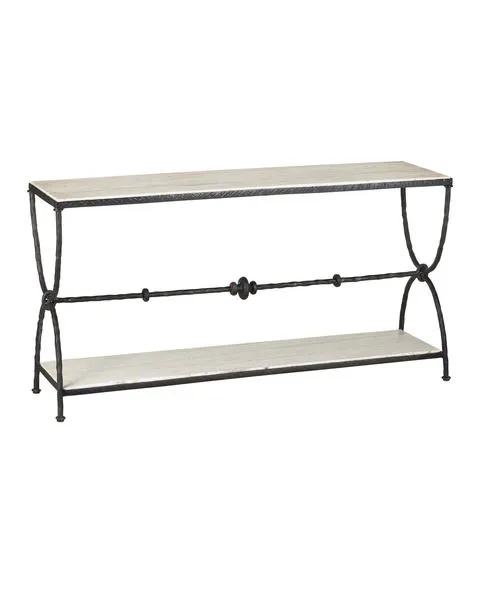 Product Image 1 for Agora White Travertine Console Table from Currey & Company