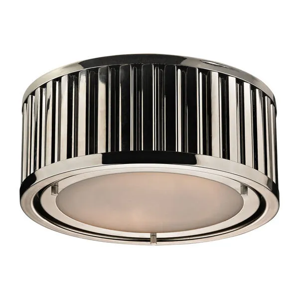 Product Image 1 for Linden Collection 2 Light Flush Mount In Polished Nickel from Elk Lighting