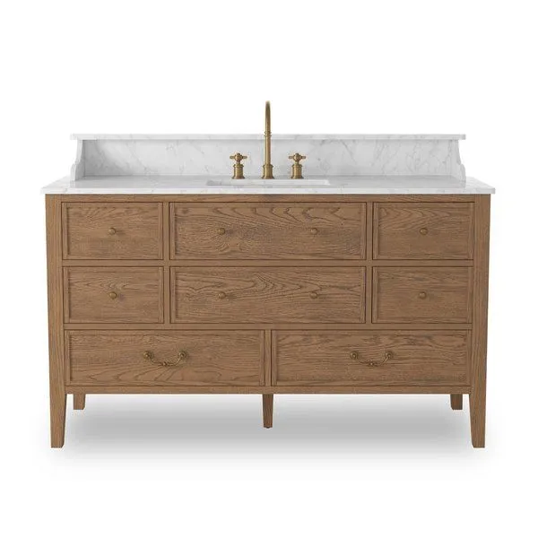 Product Image 1 for Elliston Vanity - Satin Worn Oak Veneer from Four Hands