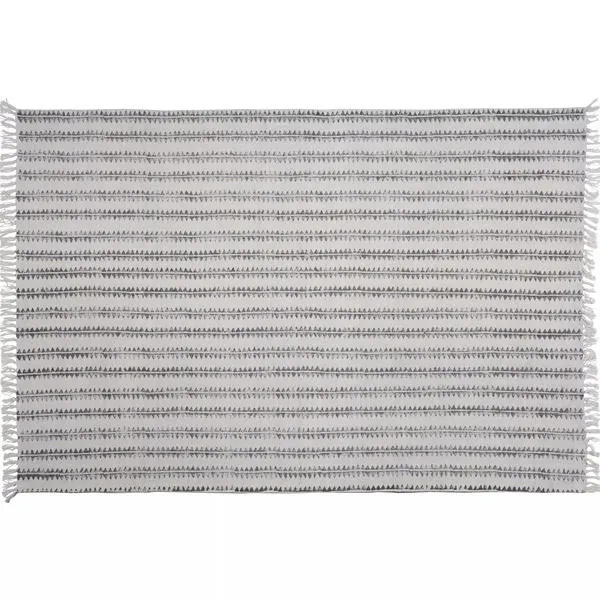 Product Image 2 for Block Print Rug Cotton Rug  Sawtooth Stripe from Homart