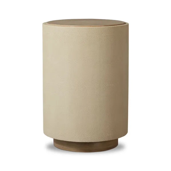 Product Image 1 for Crosby Faux Shagreen Side Table - Light Cream Shagreen from Four Hands