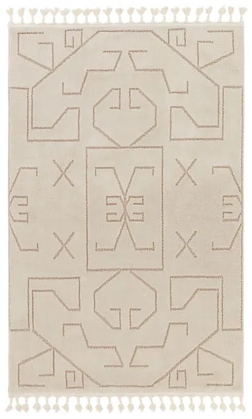 Product Image 1 for Cree Modern Geometric Ivory/ Beige Rug - 5' x 7' from Jaipur 