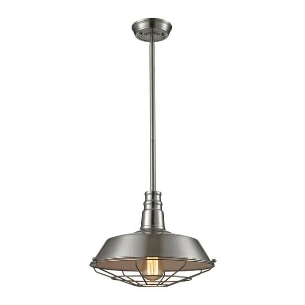 Product Image 1 for Warehouse Pendant 1 Light Pendant In Satin Nickel from Elk Lighting