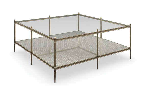 Product Image 1 for Gold Glass Modern Square Perfectly Square Cocktail Table from Caracole