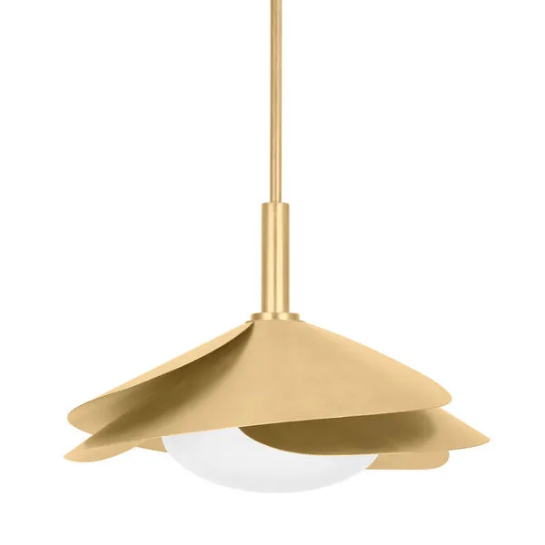 Product Image 1 for Brookhaven 1-Light Pendant - Vintage Gold Leaf from Hudson Valley