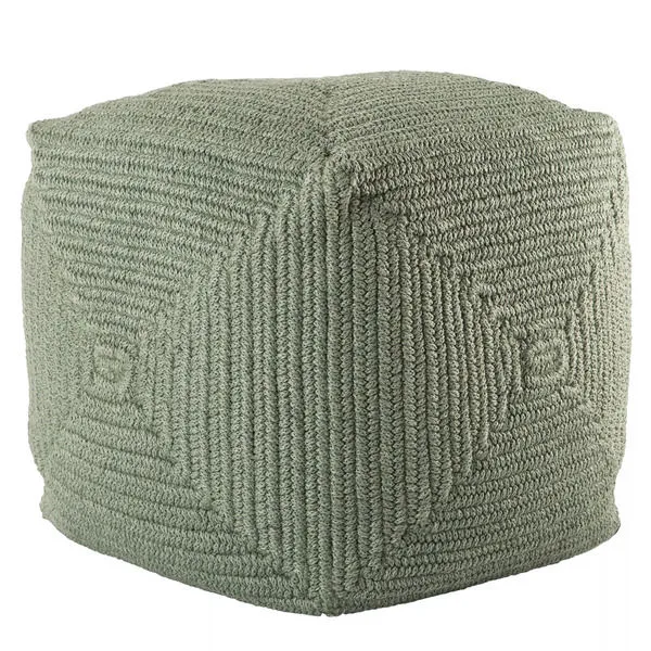 Product Image 2 for Bridgehampton Indoor/ Outdoor Solid Green Cube Pouf from Jaipur