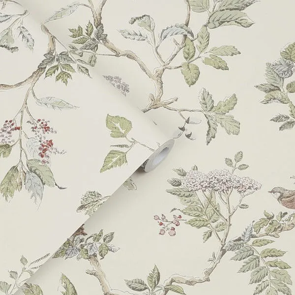 Product Image 1 for Laura Ashley Elderwood Natural Botanicals, Florals & Birds Wallpaper from Graham & Brown
