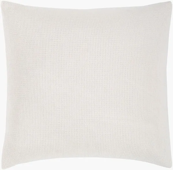 White cotton duvet with waffle weave texture, square shape, soft and cozy appearance