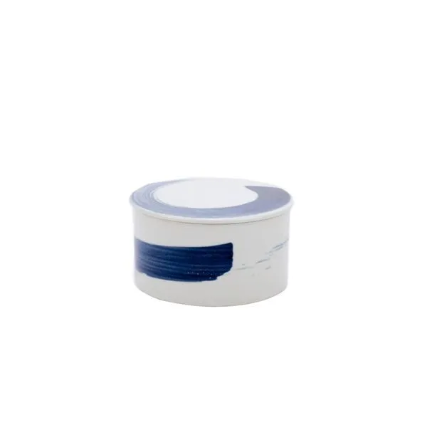 Product Image 1 for Blue & White Brushstroke Flat Lid Tea Jar-Small from Legend of Asia