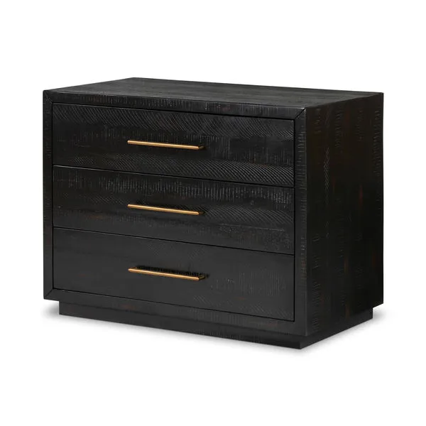 Product Image 1 for Suki Large Black Textured Wood Nightstand from Four Hands