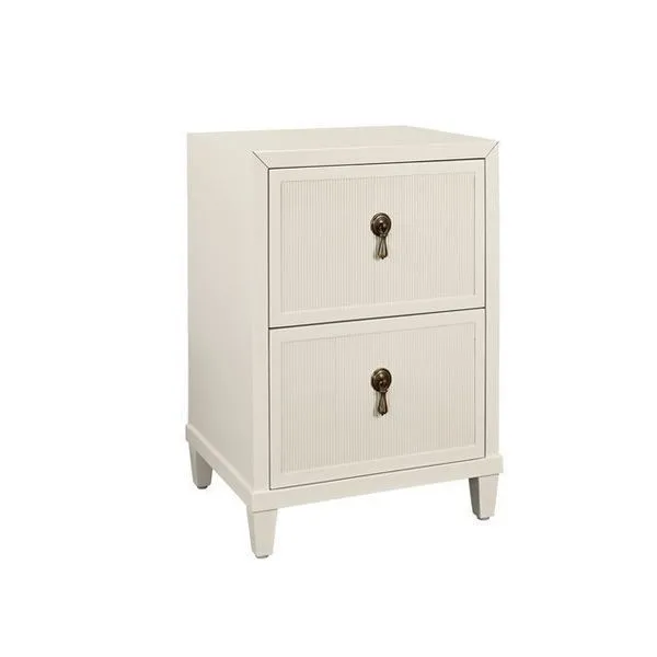 Product Image 2 for Two Drawer Side Table With Fluted Drawer Fronts from Worlds Away