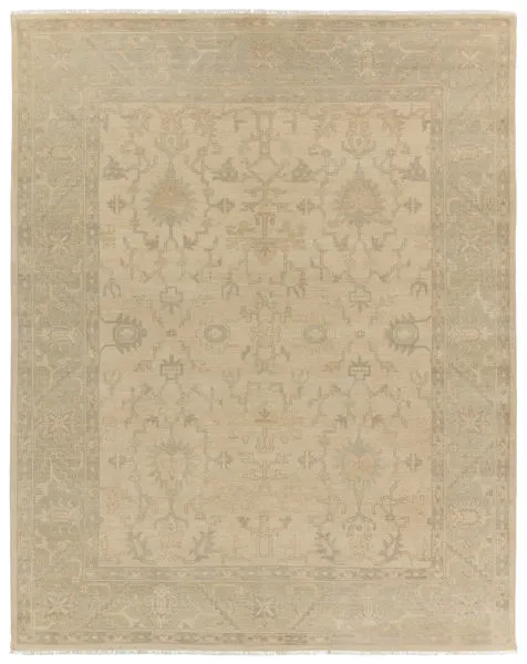 Product Image 1 for Verity Hand-Knotted Floral Cream / Light Sage Rug 10' x 14' from Jaipur