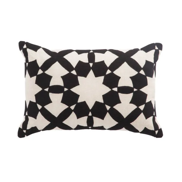 Product Image 1 for Casino Black/ Ivory Geometric Throw Pillow 16X24 inch by Nikki Chu from Jaipur