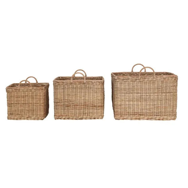 Product Image 1 for Lilia Rattan Baskets with Handles, Set of 3 from Creative Co-Op