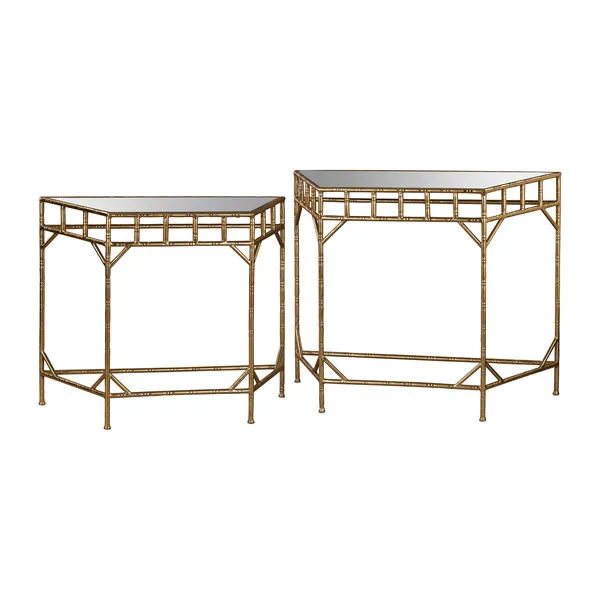Product Image 1 for Gold Leaf And Antique Mirror Nested Tables from Elk Home