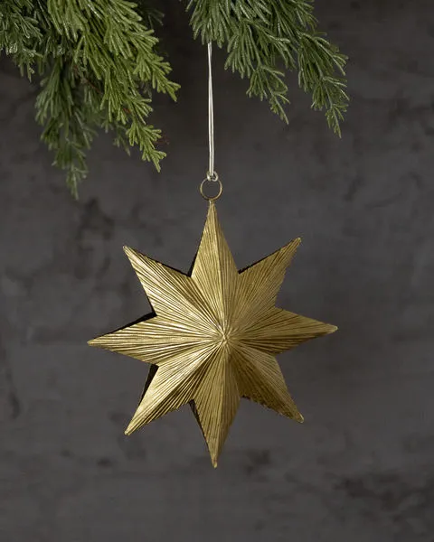 Product Image 3 for Large Embossed Antique Brass Star Ornaments, Set of 4 from Creative Co-Op