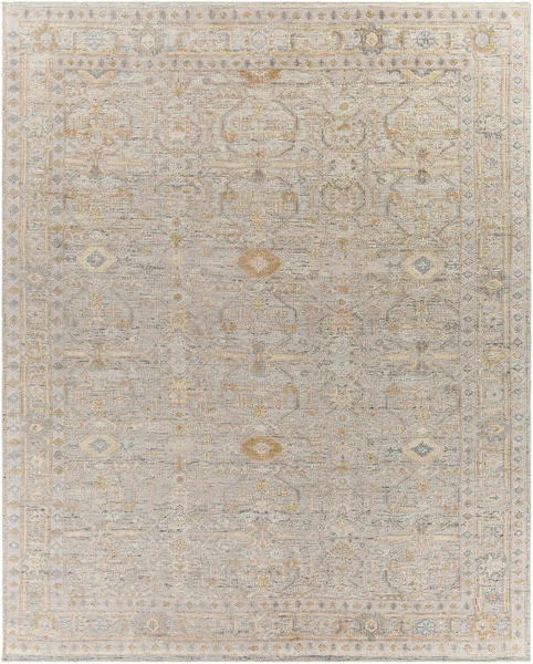 Product Image 1 for Revere Vintage-Inspired Hand-Knotted Medium Gray / Tan Rug - 8' x 10' from Surya