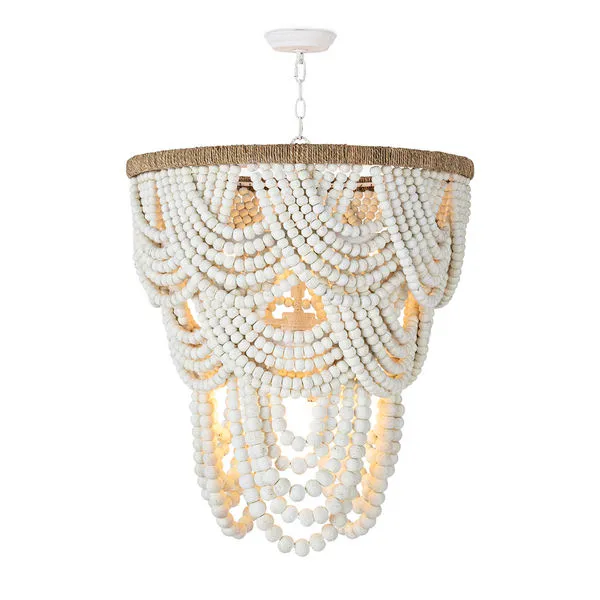 Product Image 1 for Lorelei White Wood-Bead Chandelier from Regina Andrew Design