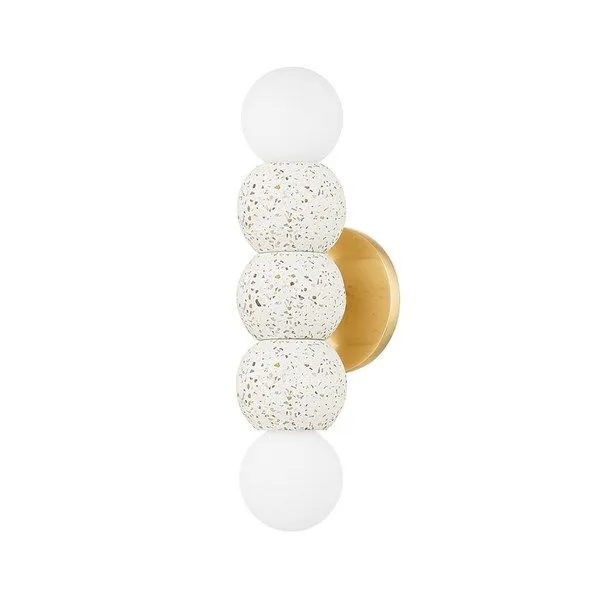 Product Image 1 for Paola 2-Light Modern Decorative Speckled Aged Brass Wall Sconce from Mitzi