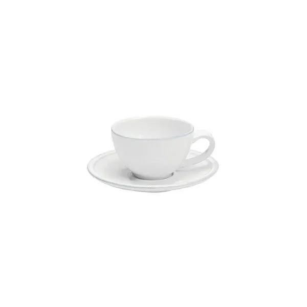 Product Image 1 for Friso Ceramic Stoneware Coffee Cup and Saucer, Set of 6 - White from Costa Nova