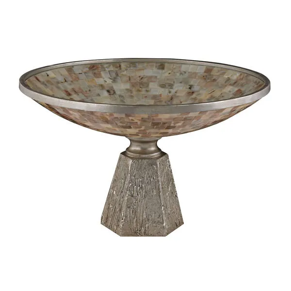 Product Image 1 for Mother Of Pearl Bowl Set On Silver Leaf Base from Elk Home