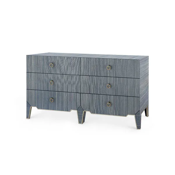Product Image 1 for Madeline Extra Large 6-Drawer Colonial Blue Shimmer from Villa & House