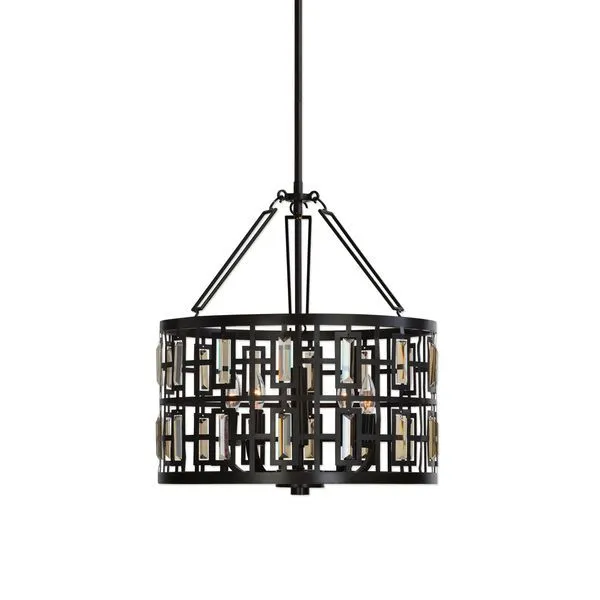 Product Image 1 for Uttermost Rhombus 5 Light Bronze Pendant from Uttermost
