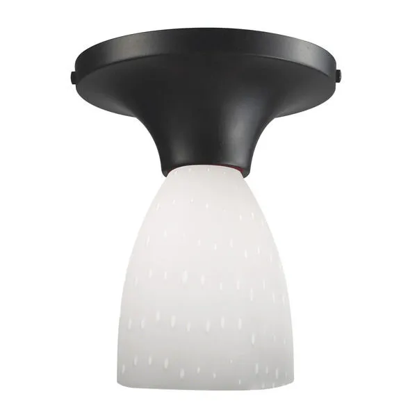 Product Image 1 for Celina 1 Light Semi Flush In Dark Rust And Simple White Glass  from Elk Lighting
