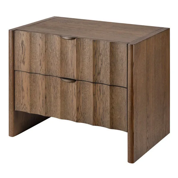 Product Image 1 for Finley Large Fluted Brown Sugar Oak Nightstand from Jamie Young