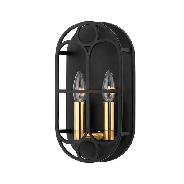 Product Image 3 for Garrett 2-Light Black Iron Wall Sconce from Hudson Valley