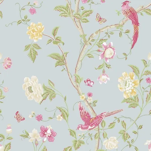 Product Image 1 for Laura Ashley Summer Palace Duck Egg Wallpaper from Graham & Brown