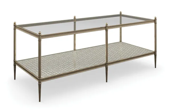 Product Image 1 for Gold Glass Modern Rectangular Perfectable Cocktail Table from Caracole
