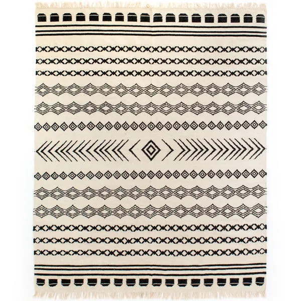 Product Image 3 for Black Patterned Stripe Rug from Four Hands