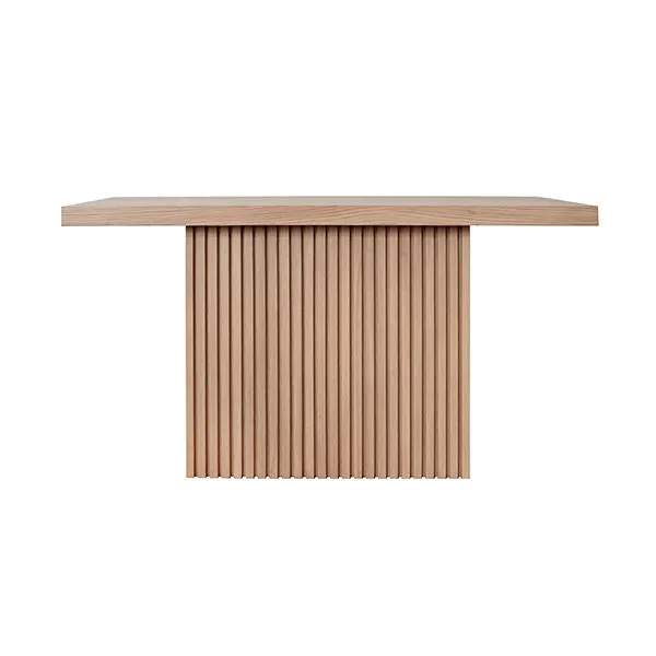 Product Image 1 for Vanna Slatted Pedestal Base Console Table In Natural Oak from Worlds Away