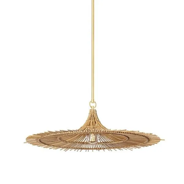 Product Image 1 for Costa Mesa Vintage Gold Leaf 1-Light Pendant from Troy Lighting