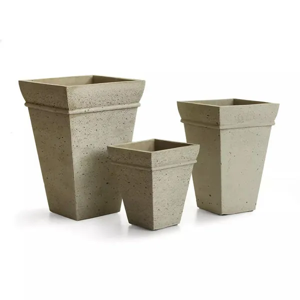 Product Image 1 for Concretelite Cailen Tall Square Pots, Set Of 3 from Napa Home And Garden