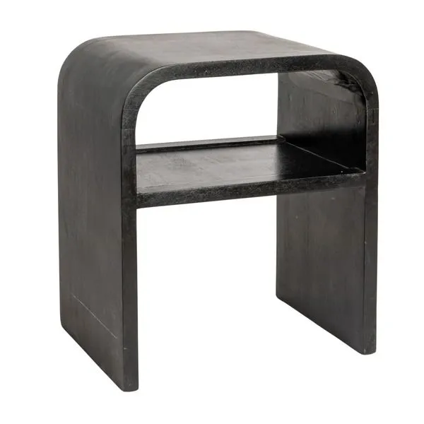 Product Image 1 for Cascade Waterfall Edge Black Wood End Table from Creative Co-Op